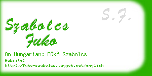 szabolcs fuko business card